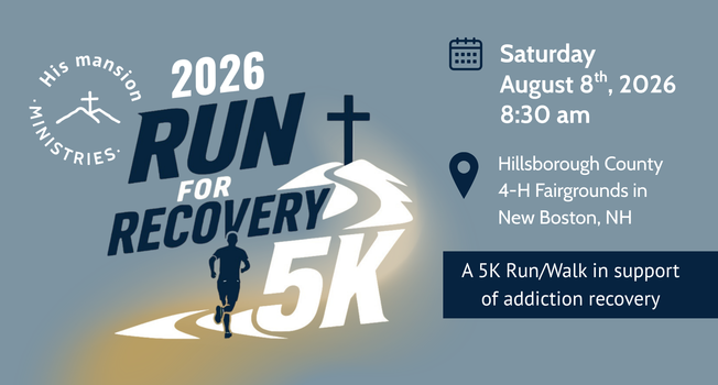 His Mansion Run for Recovery 5k Run/Walk logo